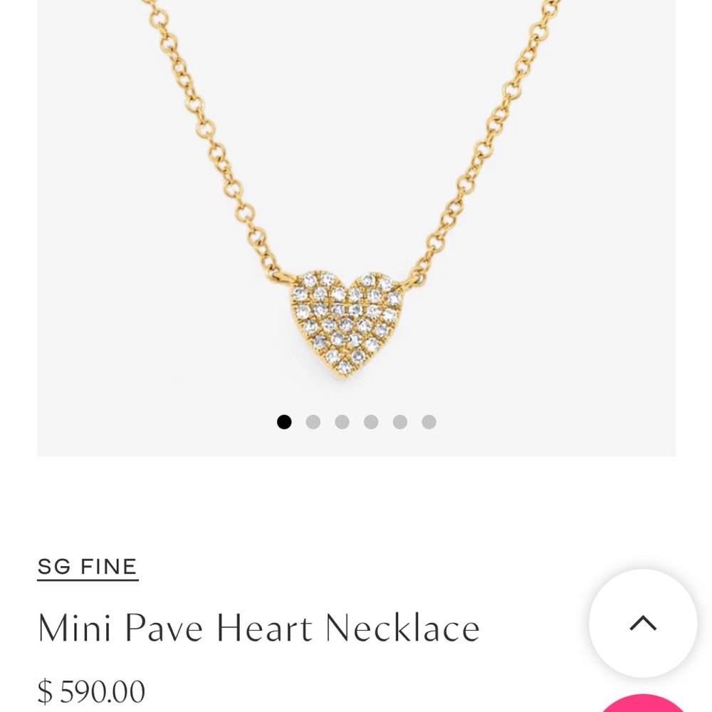 Stephanie Gottlieb Mini Pave Heart Necklace